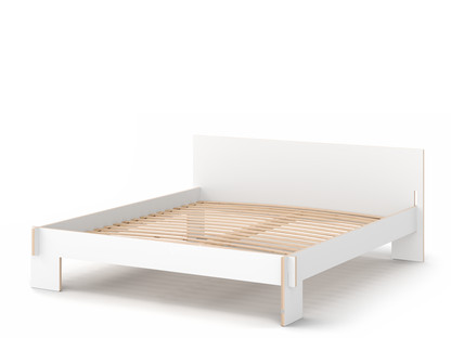 Siebenschläfer 180 x 200 cm|With headboard|White|With rollable slatted base