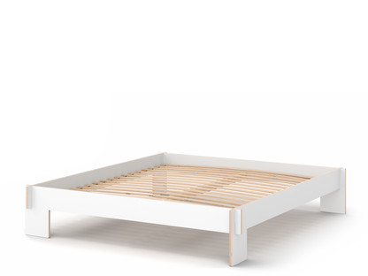 Siebenschläfer 180 x 200 cm|Without headboard|White|With rollable slatted base