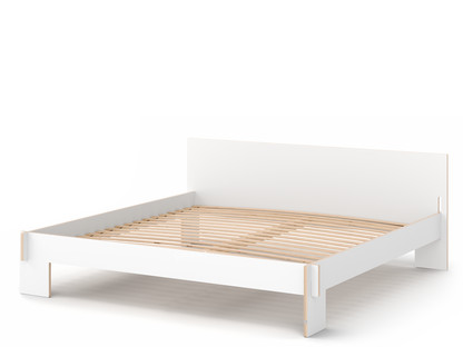 Siebenschläfer 200 x 200 cm|With headboard|White|With rollable slatted base