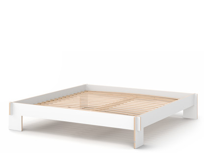 Siebenschläfer 200 x 200 cm|Without headboard|White|With rollable slatted base