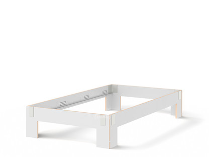 Tagedieb 120 x 220 cm|Without headboard|FU (plywood, birch) white|Light grey|Without slatted base