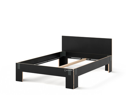 Tagedieb 160 x 200 cm|With headboard|FU (plywood, birch) black|Anthracite|Without slatted base