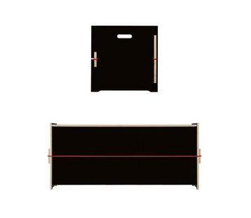 Trude Large Trude (H 45 x W 105 x D 45 cm)|FU (plywood, birch) black