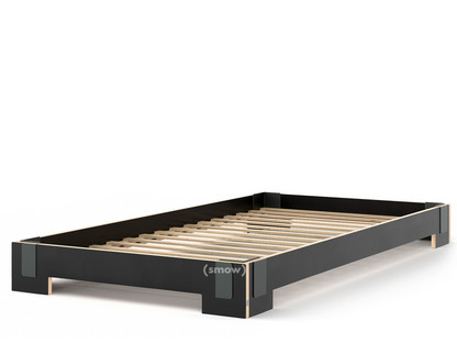 Tagedieb Stacking bed 100 x 200 cm|Black|With rollable slatted base