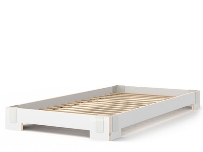 Tagedieb Stacking bed 100 x 200 cm|White|With rollable slatted base