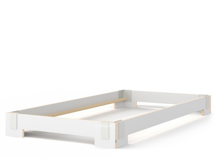 Prestatie In de genade van Inefficiënt Nils Holger Moormann Tagedieb Stacking bed, 100 x 200 cm, White, Without  slatted base by Carmen Buttjer, 2016 - Designer furniture by smow.com