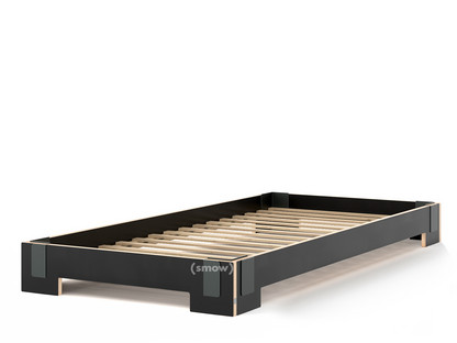 Tagedieb Stacking bed 90 x 200 cm|Black|With rollable slatted base