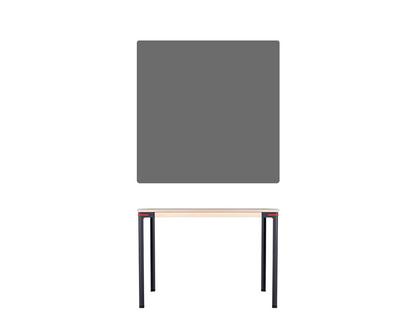 Seiltänzer Table 75 x 90 x 90 cm|Laminate silk-matt dark grey|Red