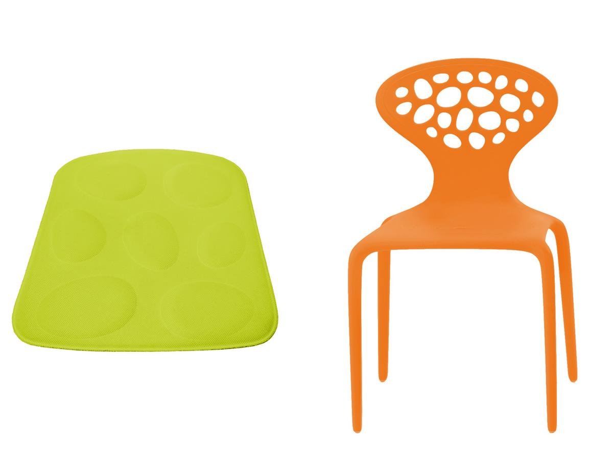 moroso supernatural chair orange with seat cushion green by ross
