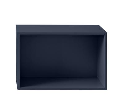Stacked Storage System L (65,4 x 43,6 x 35 cm)|With backboard|Midnight blue