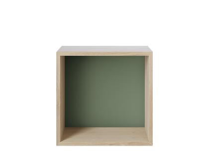 Stacked Storage System M (43,6 x 43,6 x 35 cm)|With backboard|Oak/backboard dusty green