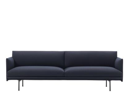 Outline Sofa 3 Seater|Fabric Vidar 554 - Black blue