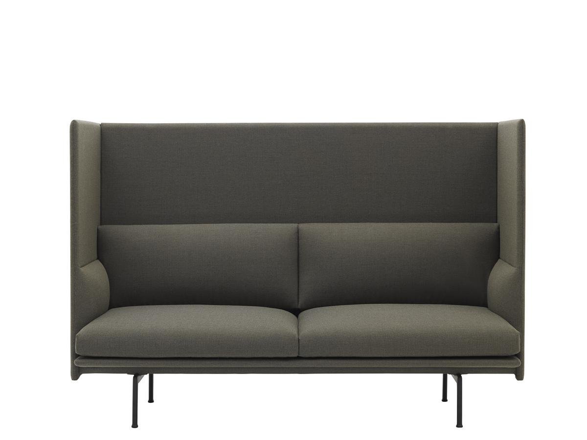 Muuto Outline Highback Sofa 2 Seater Fabric Fiord 961 Greyish Green By Anderssen Voll 2018 Designer Furniture Smow Muuto Outline Highback Sofa 2 Seater