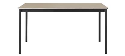 Base Table L 140 x W 80 cm|Oak veneer with plywood edge|Black