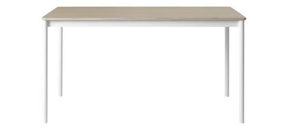 Base Table L 140 x W 80 cm|Oak veneer with plywood edge|White