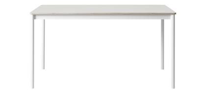 Base Table L 140 x W 80 cm|White laminate with plywood edge|White