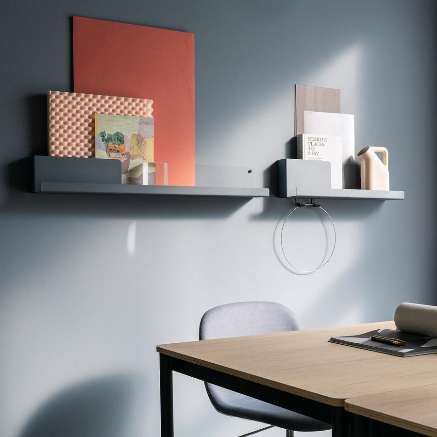 Folded Shelves, H 40 x W 29,5 cm, Blue-grey | Muuto | Wall