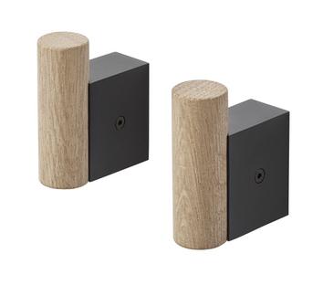 Attach Coat Hook Set of 2 Oak/Black