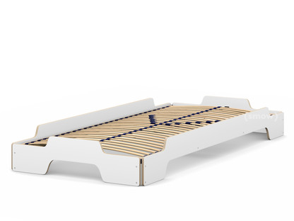 Stacking Bed 90 x 200|White CPL, edges oiled and waxed|Solid wood frame
