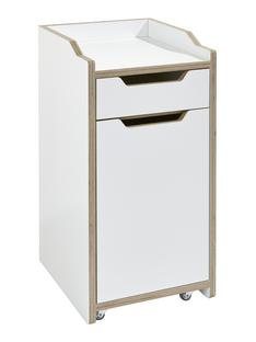 Plane Container  With door, hinge left|Melamine white with birch edge