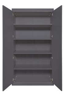 Flai Wardrobe Large (216 x 118 x 61 cm)|Melamine anthracite with birch edge|Configuration 2