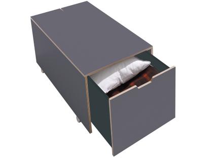 Bett drawer 16 L 103,1 x W 46,8|Melamine anthracite with birch edge|Comfort (with castors)