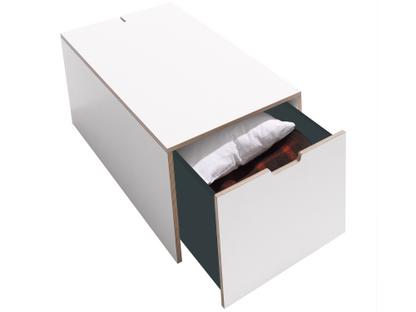 Bett drawer 16 L 103,1 x W 46,8|Melamine white with birch edge|Classic (without castors)