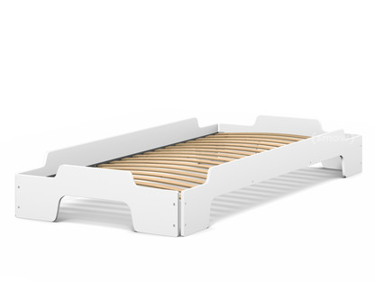Stacking Bed Comfort White lacquered|Rollable