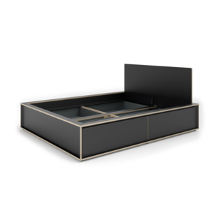 Spaze Bed 160 x 200|With headboard|4|CPL matt black