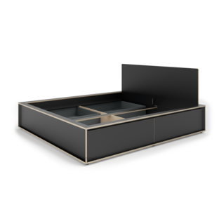 Spaze Bed 180 x 200|With headboard|2|CPL matt black