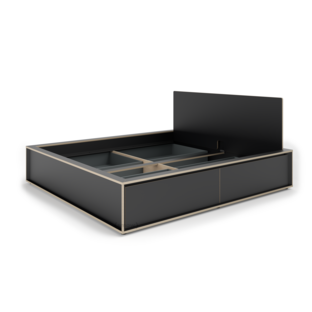 Spaze Bed 180 x 200|With headboard|4|CPL matt black