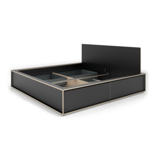 Spaze Bed 200 x 200|With headboard|2|CPL matt black