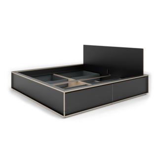 Spaze Bed 200 x 200|With headboard|4|CPL matt black