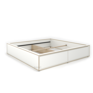 Spaze Bed 200 x 200|Without headboard|without|CPL white
