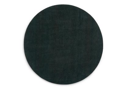 Row Rug Ø 200 cm|Dark green