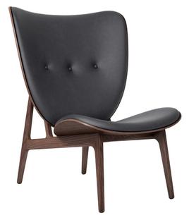Elephant Lounge Chair Dunes leather anthracite|Dark stained oak