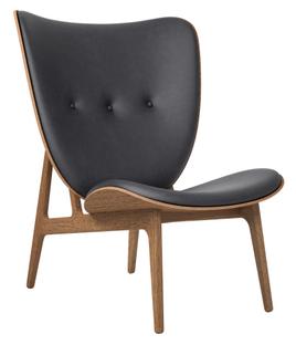 Elephant Lounge Chair Dunes leather anthracite|Light smoked oak