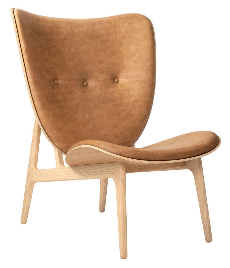 Elephant Lounge Chair Dunes leather camel Natural oak Norr11
