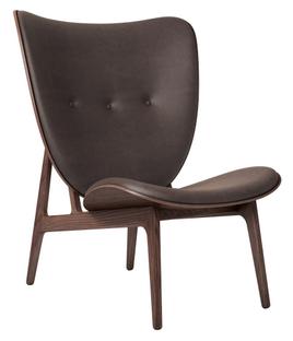 Elephant Lounge Chair Dunes leather dark brown|Dark stained oak