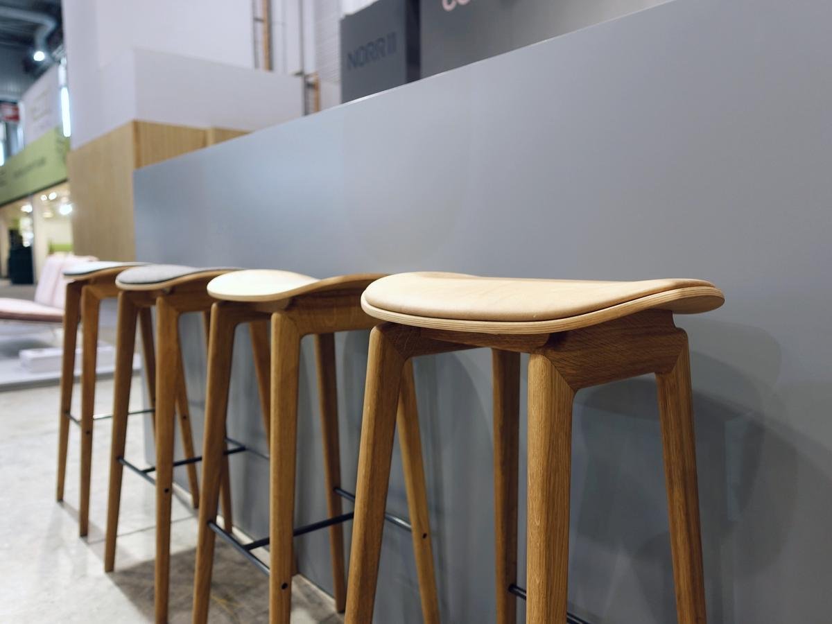 Norr11 NY11 Bar Stool, Bar version seat height 75 cm, Black stained