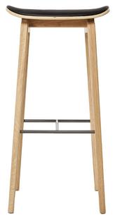 NY11 Bar Stool Bar version: seat height 75 cm|Natural oak|Ultra leather black