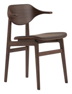 Bufala Dining Chair Dark smoked oak|Dunes leather dark brown