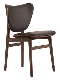 Elephant Dining Chair Dark smoked oak|Dunes leather dark brown