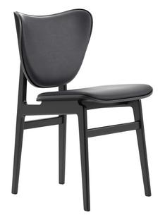 Elephant Dining Chair Black lacquered oak|Dunes leather anthracite