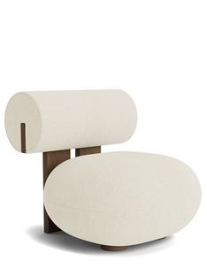 Hippo Lounge Chair Bouclé Wool off-white|Light smoked oak