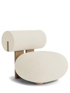 Hippo Lounge Chair Bouclé Wool off-white|Natural oak