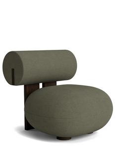 Hippo Lounge Chair Fabric Fiord greyish-green|Dark smoked oak