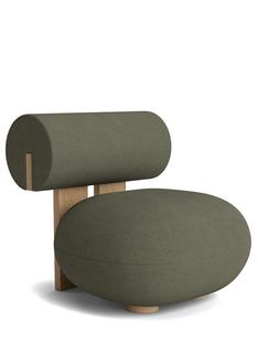 Hippo Lounge Chair Fabric Fiord greyish-green|Natural oak