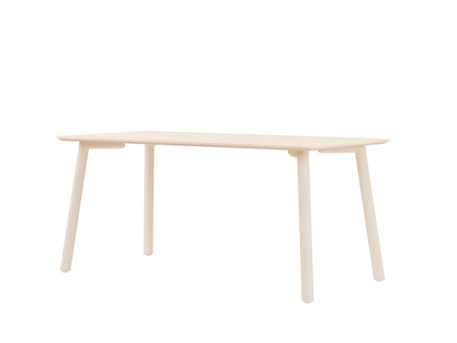 Meyer Color Dining Table 160 x 80 cm|Waxed ash with white pigment