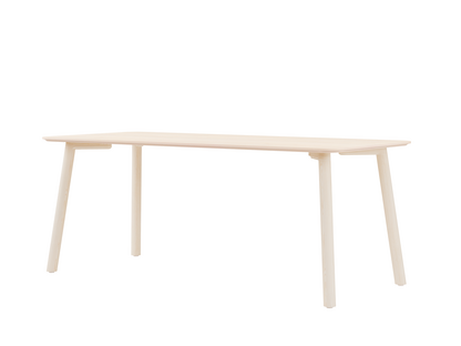 Meyer Color Dining Table 180 x 80 cm|Waxed ash with white pigment